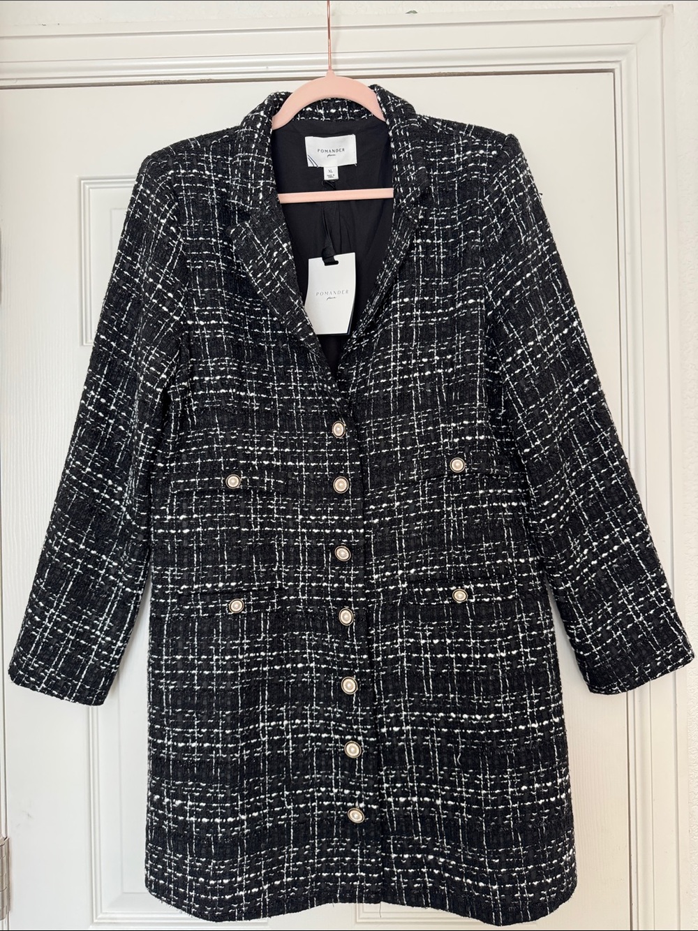 Tuckernuck Pomander Place Black and White Tweed Dress
